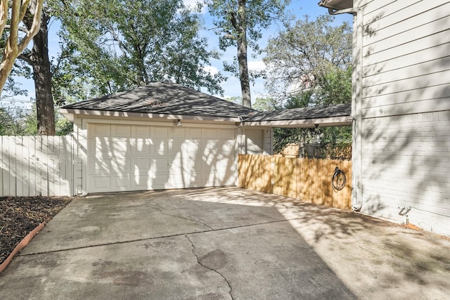 view of garage