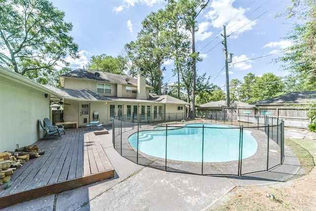 view of pool with a deck