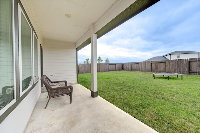 view of patio featuring a trampoline