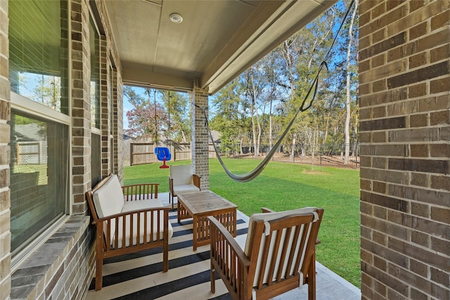 view of patio with an outdoor living space