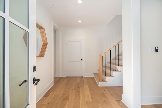 entryway featuring light hardwood / wood-style flooring