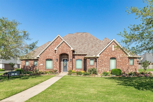 view of front facade featuring a front lawn