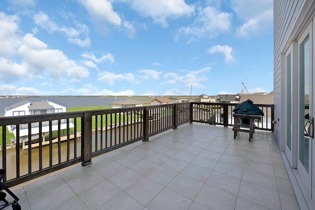 balcony with a water view