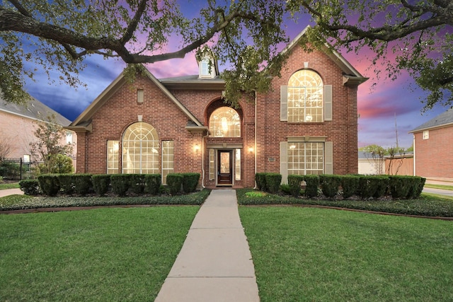 view of property with a lawn