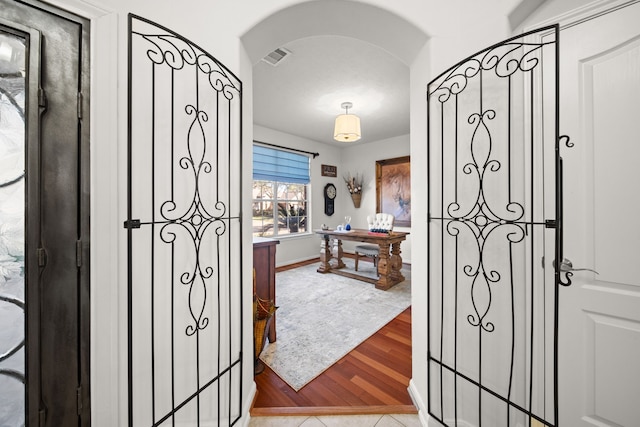 foyer featuring light hardwood / wood-style floors