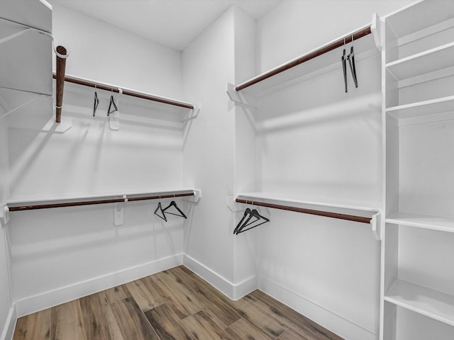 spacious closet with wood-type flooring