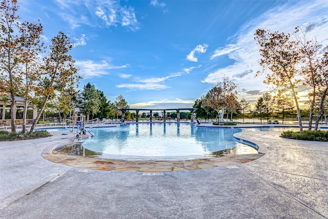 view of pool featuring a patio area