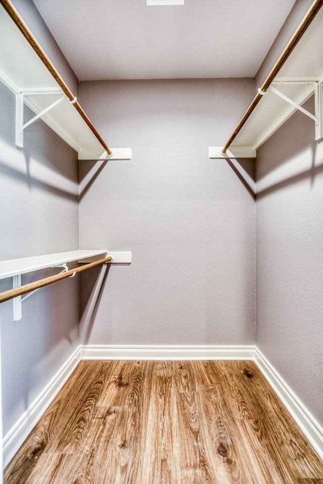 spacious closet featuring wood-type flooring