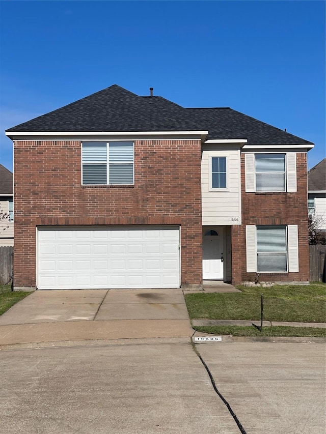 view of front facade with a garage