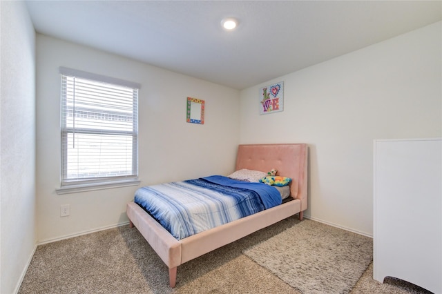 bedroom with carpet