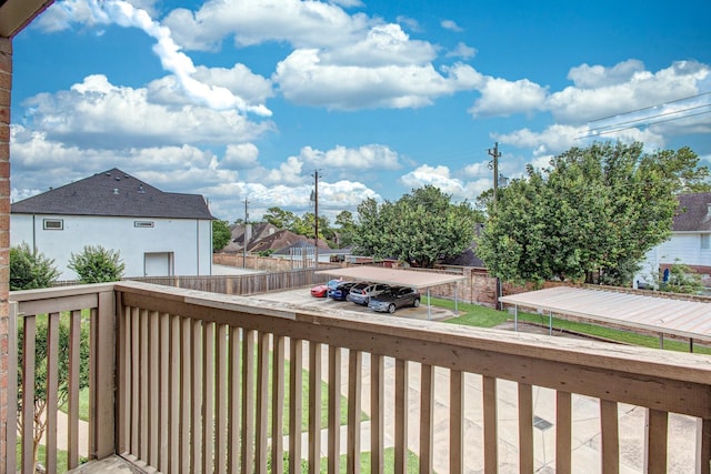 deck with a carport