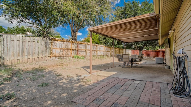 view of patio / terrace with central air condition unit