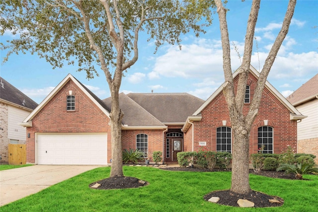 view of front of home with a front lawn