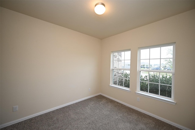 view of carpeted spare room