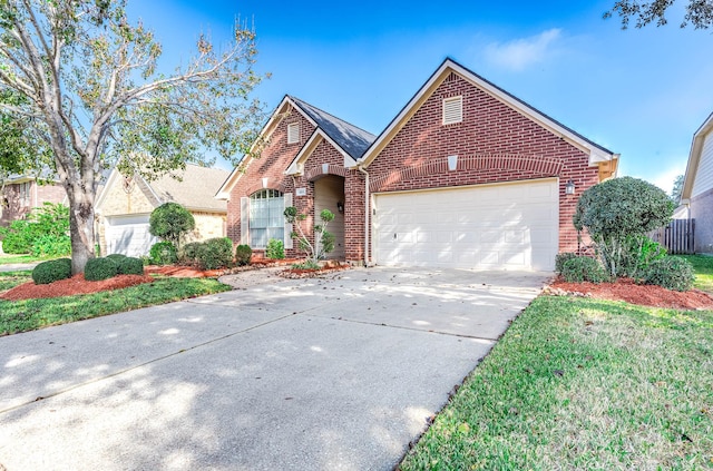 front of property with a garage