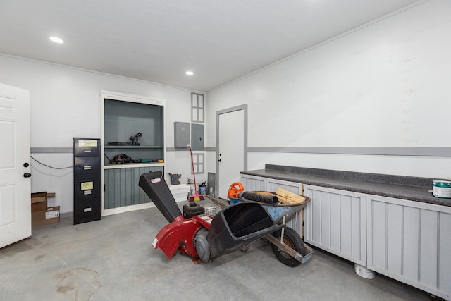 interior space featuring concrete flooring