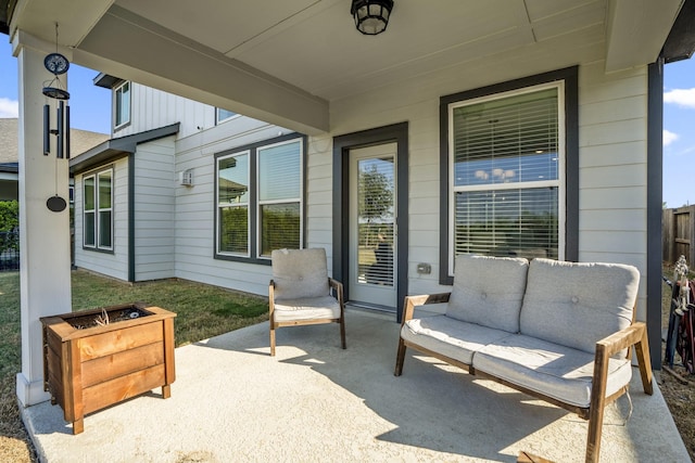 view of patio / terrace with an outdoor living space