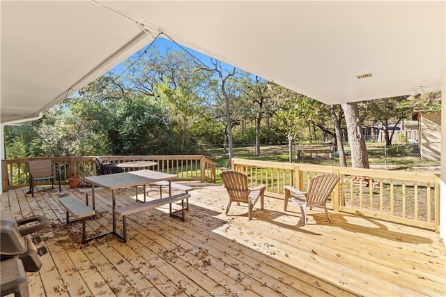 deck featuring area for grilling