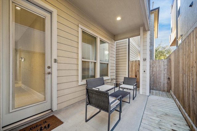 view of patio / terrace featuring an outdoor hangout area