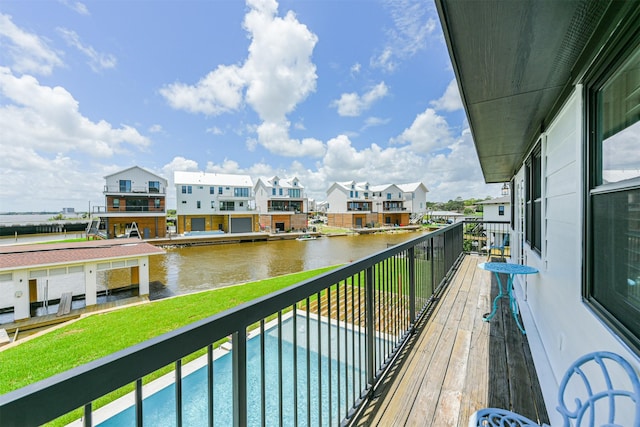 balcony with a water view