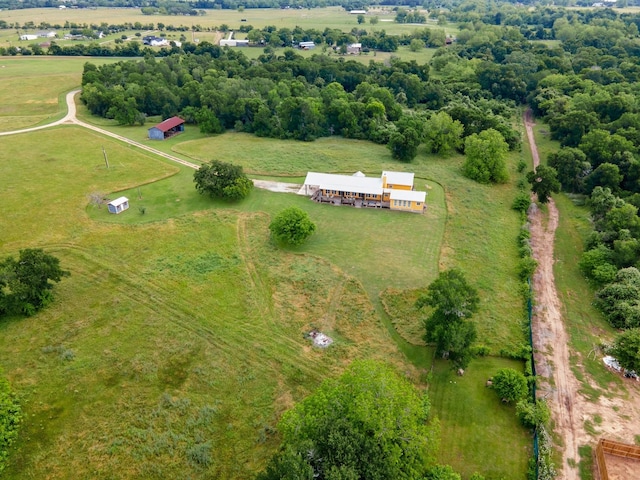 drone / aerial view featuring a rural view