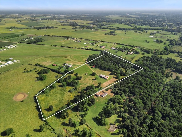 drone / aerial view with a rural view