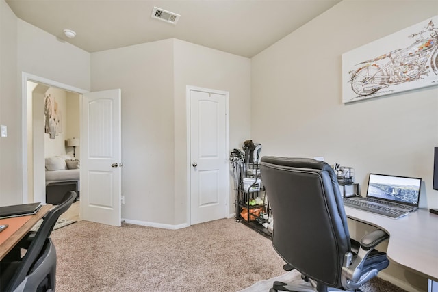 office area featuring carpet floors