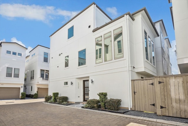 view of property with a garage