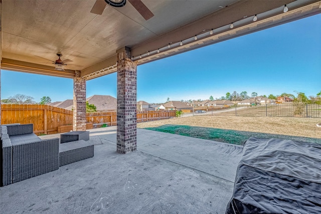 view of patio / terrace with ceiling fan