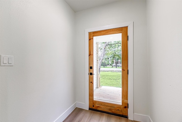 entryway featuring light wood-type flooring