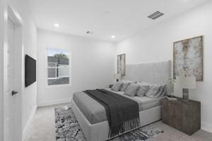 view of carpeted bedroom