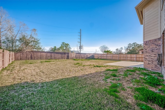 view of yard featuring a patio