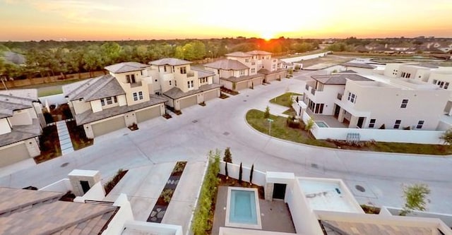 aerial view with a residential view