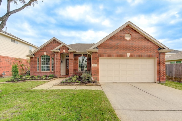 front of property with a garage and a front yard