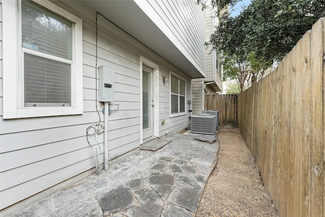 view of patio / terrace featuring central air condition unit