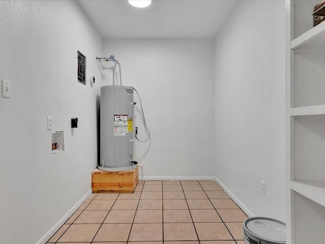 utility room featuring water heater