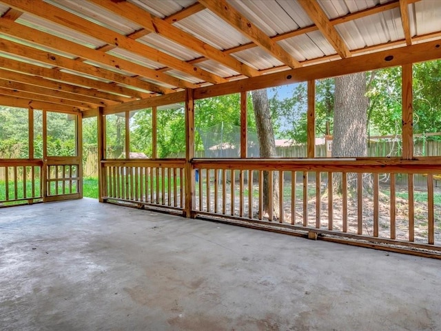 view of unfurnished sunroom