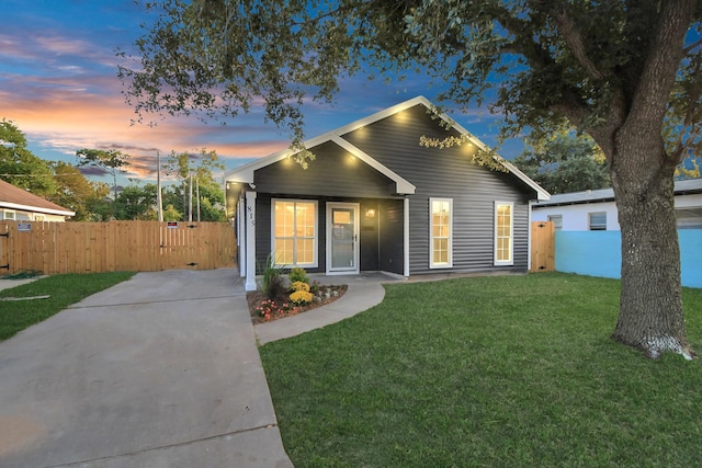 bungalow with a lawn