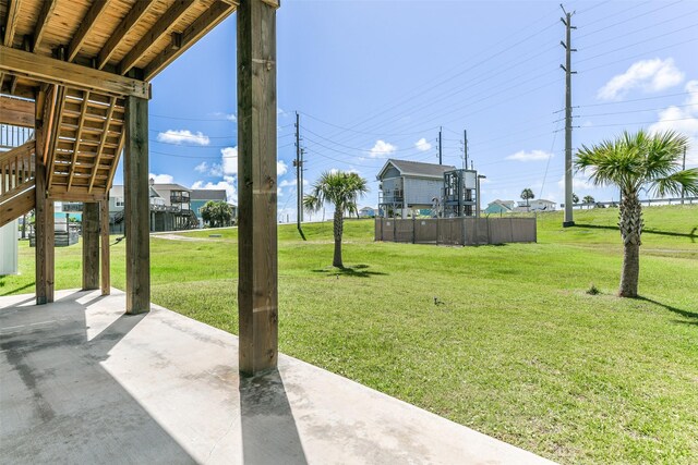 view of yard featuring a patio area and a swimming pool