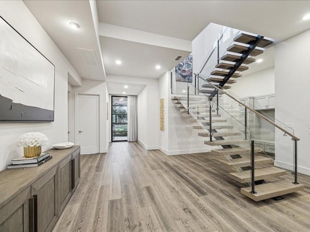 entryway featuring light hardwood / wood-style floors