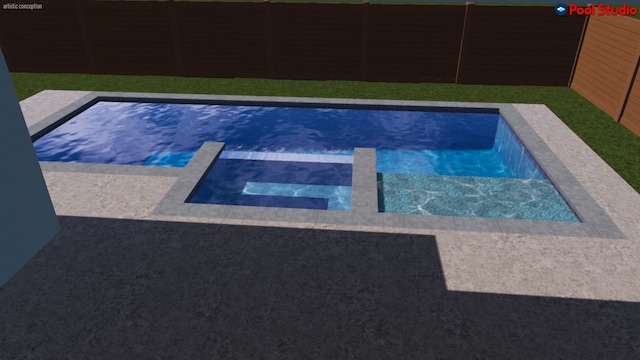 1439 Martin St, Houston, TX 77018 - view of swimming pool featuring fence and a pool with connected hot tub