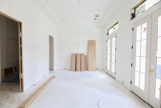 1439 Martin St, Houston, TX 77018 - foyer entrance with french doors and a high ceiling