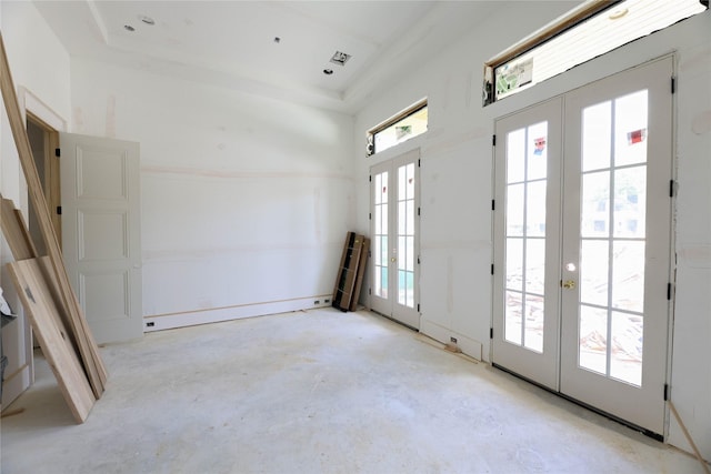1439 Martin St, Houston, TX 77018 - entryway featuring french doors and concrete floors