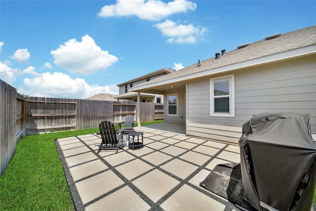 view of patio featuring grilling area