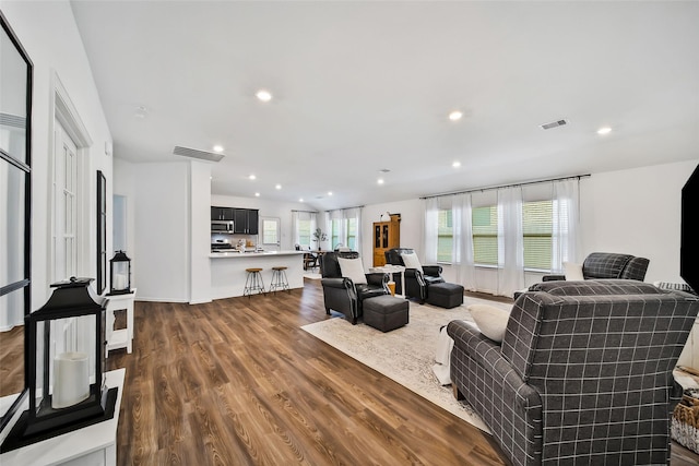 living room featuring hardwood / wood-style flooring