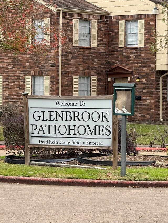 view of community sign