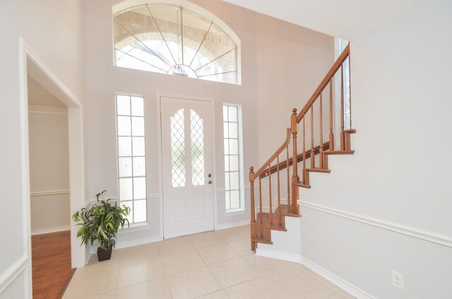 view of tiled foyer