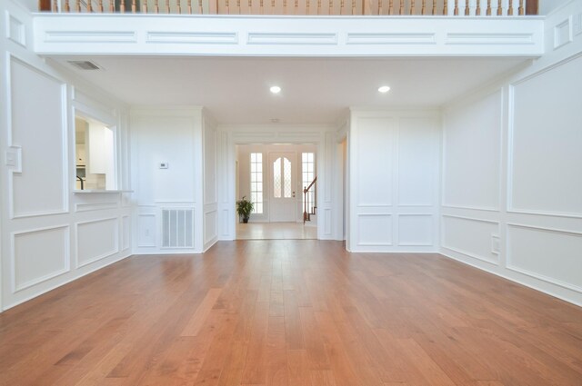 interior space with light hardwood / wood-style flooring