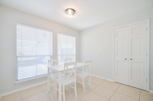 tiled dining area with a healthy amount of sunlight