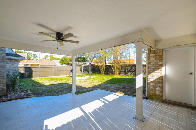 view of patio / terrace with ceiling fan